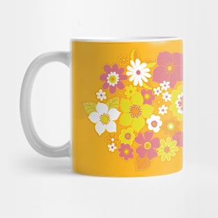 Sunshine flowers - retro floral by Cecca Designs Mug